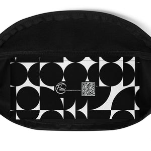 *Black & White Floral Design* Waist/Crossover Body Bag