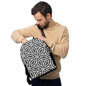 *Black & White Floral* Design Minimalist Backpack
