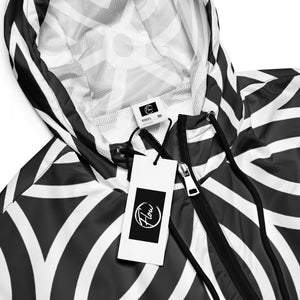 *Black & White Floral Design* Cropped Windbreaker, Ladies-Sizing XS-2XL