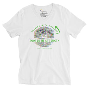 *Rooted In Strength* Design, Unisex Short-Sleeve V-Neck T-Shirt