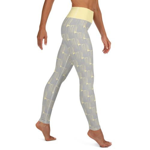 *Gray Brushstroke* Design Ankle-Length Yoga Leggings Ladies Sizes XS-XL