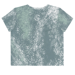 Green Splash All-Over Print Crop Tee Ladies Sizes XS-3XL