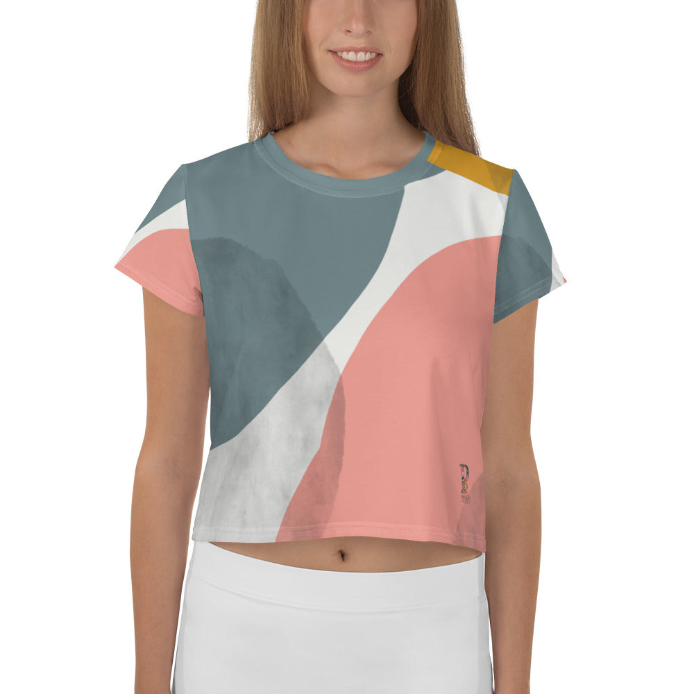 *Paisley Project Branded Collection* Abstract Design Short-Sleeve Crop Tee Ladies Sizes XS-3XL