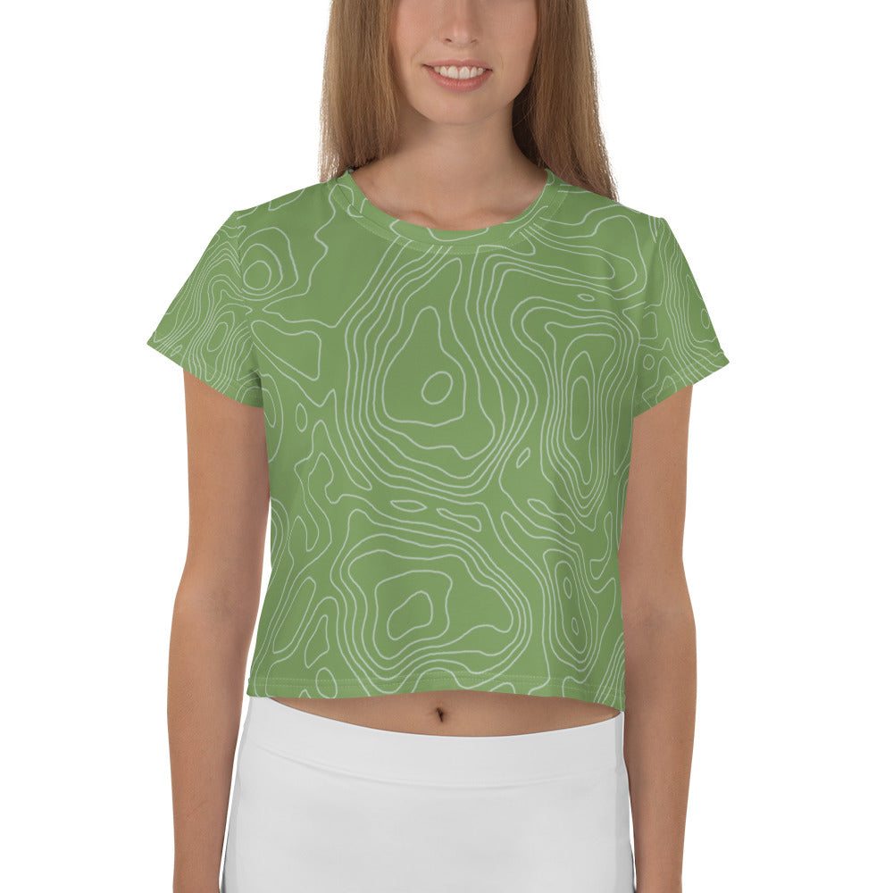 *Green Swirl* Design Ladies Crop Tee