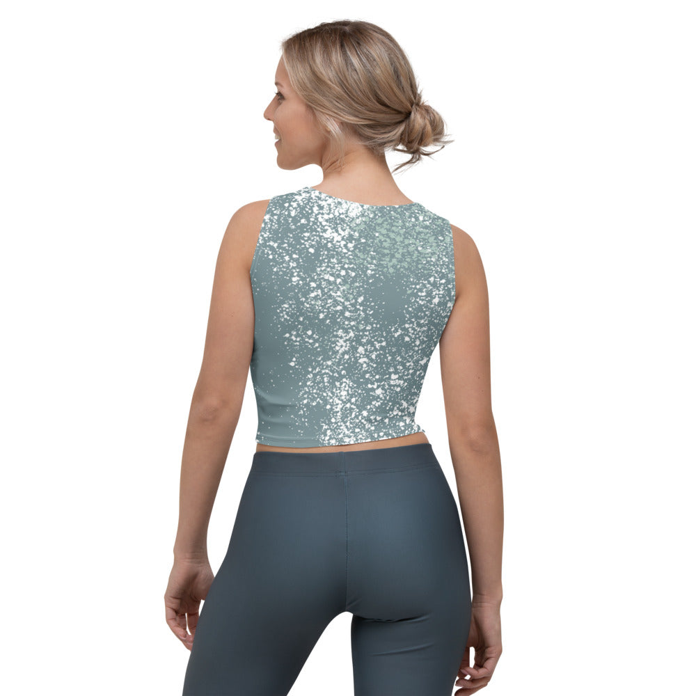 *Green Splash* Design Ladies Crop Top Sizes XS-XL