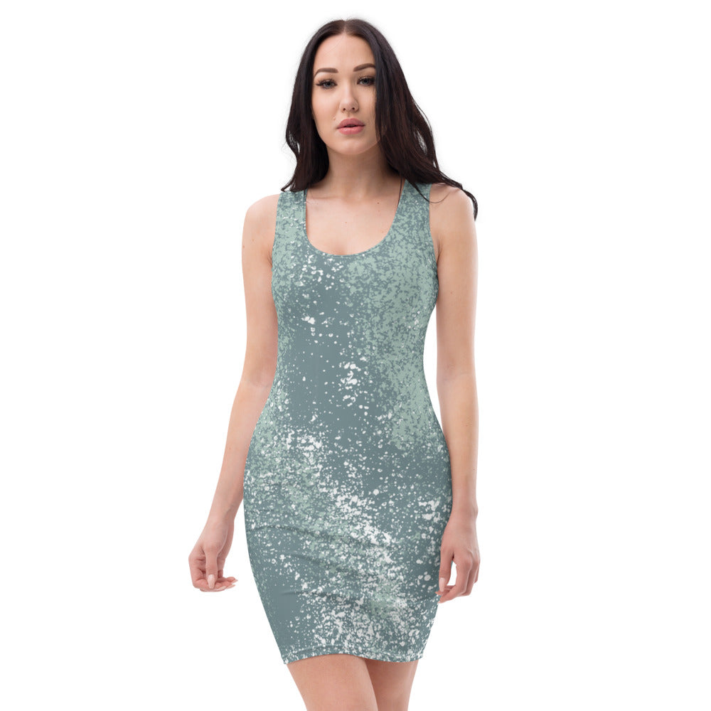 Ladies Fitted Dress *Green Splash* Design