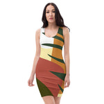 Ladies Fitted Dress *Botanic* Design, Multi-Color