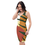 Ladies Fitted Dress *Botanic* Design, Multi-Color