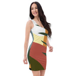 Ladies Fitted Dress *Botanic* Design, Multi-Color