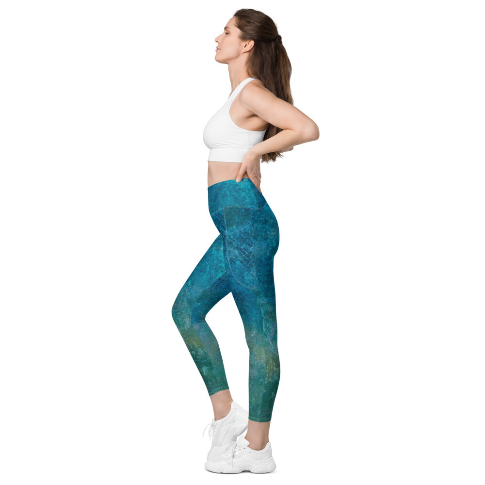 *Seabreeze* Design Leggings with Pockets, Ladies Sizes 2XS-6XL