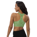 *Green Swirl* Design Longline Sports Bra Ladies Sizes XS-3XL