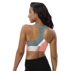 *Paisley Project Branded Collection* Abstract Design Longline Sports Bra Ladies Sizes XS-3XL
