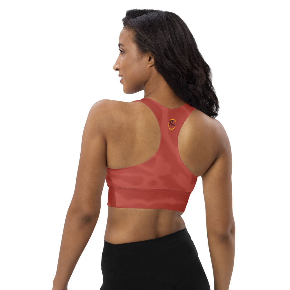 *Brick Burst* Design Longline Sports Bra Sizes XS-3XL