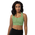 *Green Swirl* Design Longline Sports Bra Ladies Sizes XS-3XL