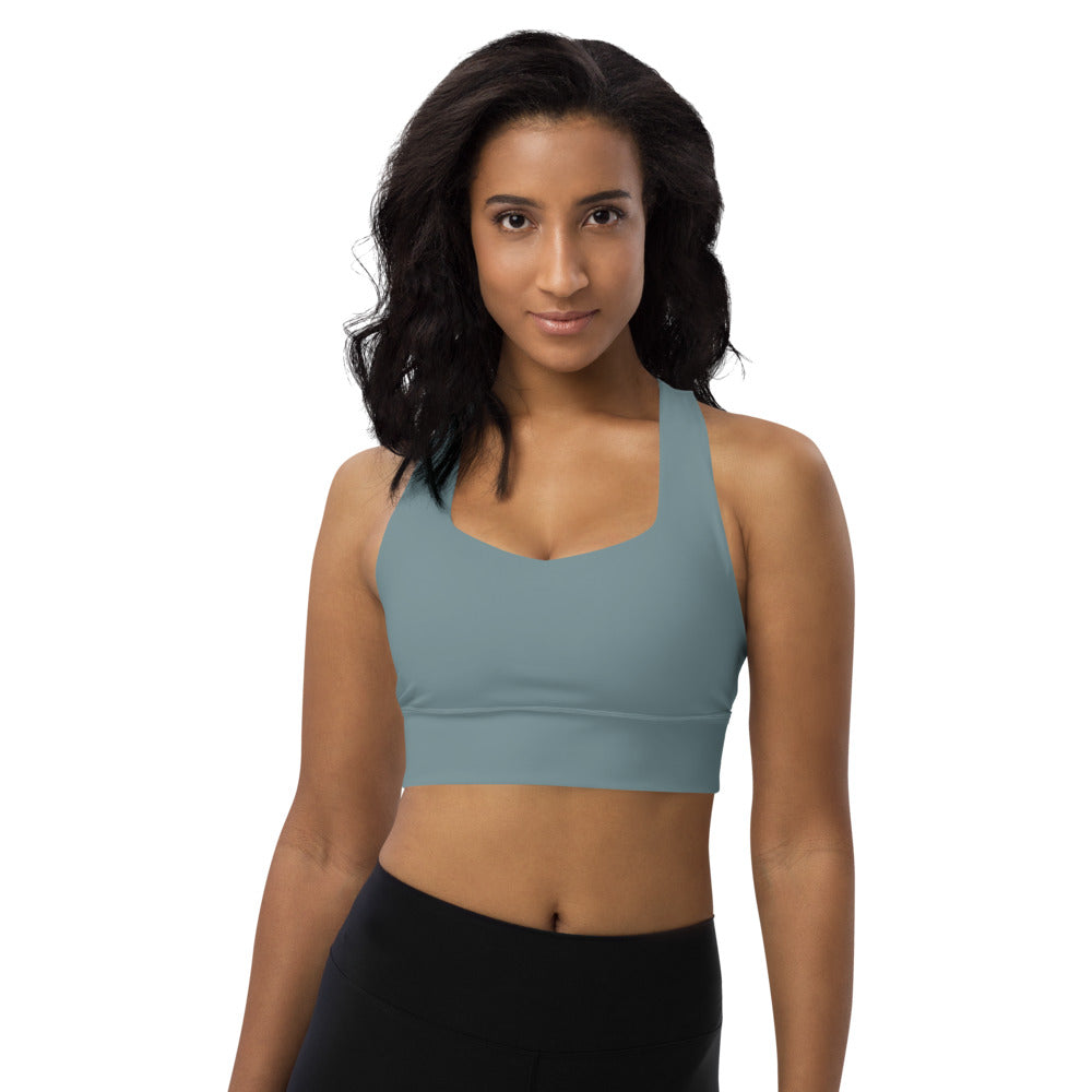 *Paisley Project Branded Collection* Teal Longline Sports Bra Ladies Sizes XS-3XL