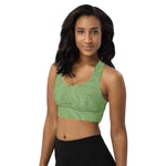 *Green Swirl* Design Longline Sports Bra Ladies Sizes XS-3XL