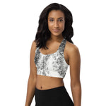 *Black Splash* Design Longline Sports Bra Ladies Sizes XS-3XL