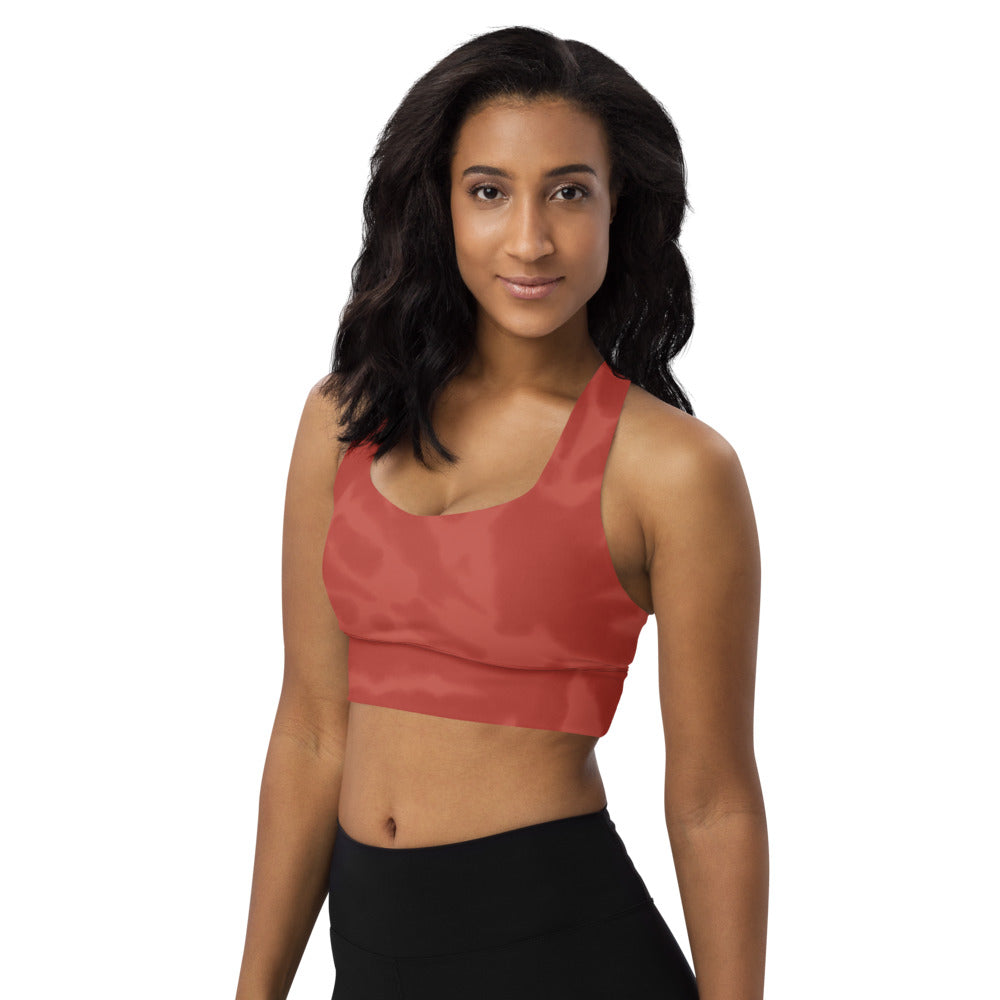 *Brick Burst* Design Longline Sports Bra Sizes XS-3XL