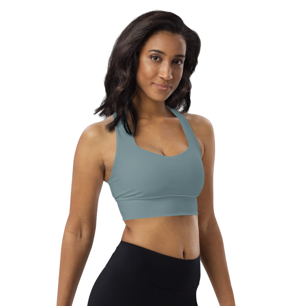 *Paisley Project Branded Collection* Teal Longline Sports Bra Ladies Sizes XS-3XL