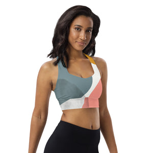 *Paisley Project Branded Collection* Abstract Design Longline Sports Bra Ladies Sizes XS-3XL