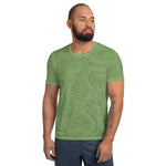 *Green Swirl* Design Men's Athletic T-shirt Sizes XS-3XL