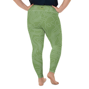*Green Swirl* Design Ankle-Length Yoga Leggings Ladies Sizes 2X-6XL