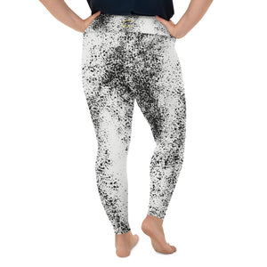 *Black Splash* Design Yoga Leggings Plus Sizes 2XL-6XL