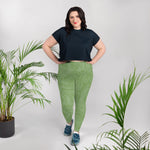 *Green Swirl* Design Ankle-Length Yoga Leggings Ladies Sizes 2X-6XL
