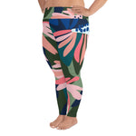 *Floral Abstract* Plus Size Leggings Sizes 2XL-6XL