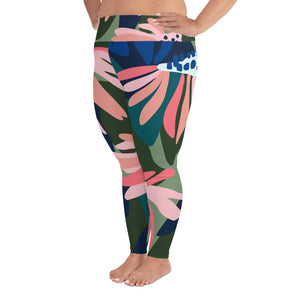*Floral Abstract* Plus Size Leggings Sizes 2XL-6XL