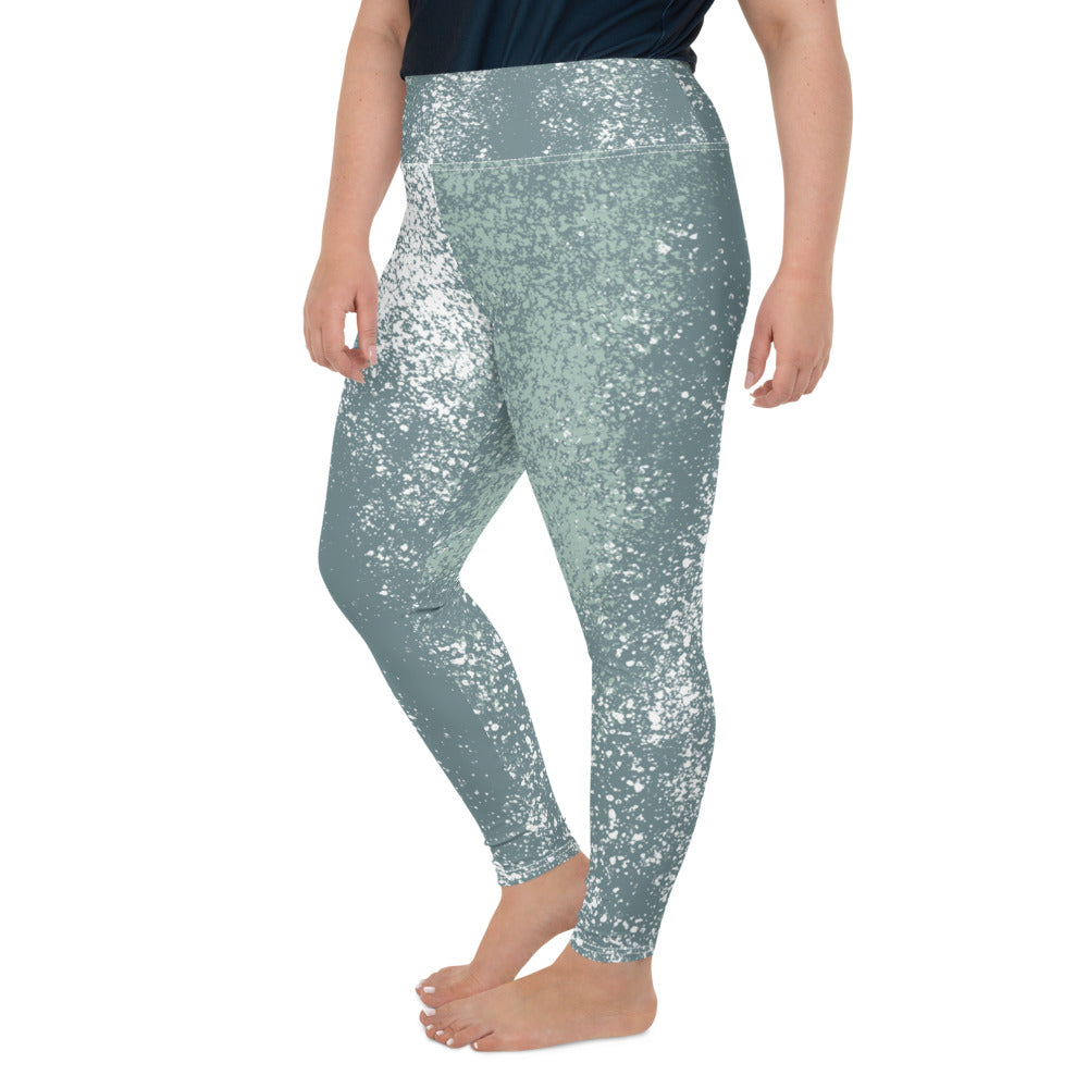 *Green Splash* Design Yoga Leggings Ladies Plus Sizes 2XL-6XL