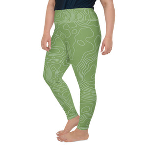 *Green Swirl* Design Ankle-Length Yoga Leggings Ladies Sizes 2X-6XL