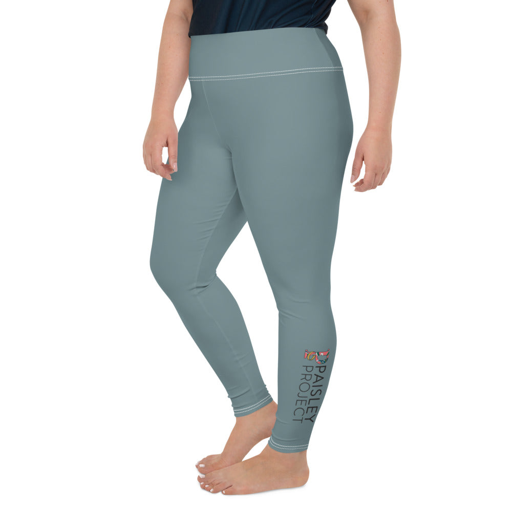 *Paisley Project Branded Collection* Teal Ankle-Length Yoga Leggings Ladies Plus Sizes 2XL-6-XL