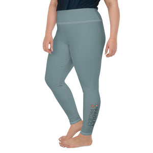 *Paisley Project Branded Collection* Teal Ankle-Length Yoga Leggings Ladies Plus Sizes 2XL-6-XL