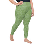 *Green Swirl* Design Ankle-Length Yoga Leggings Ladies Sizes 2X-6XL