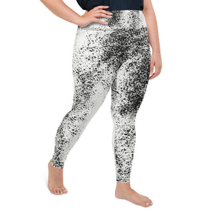 *Black Splash* Design Yoga Leggings Plus Sizes 2XL-6XL