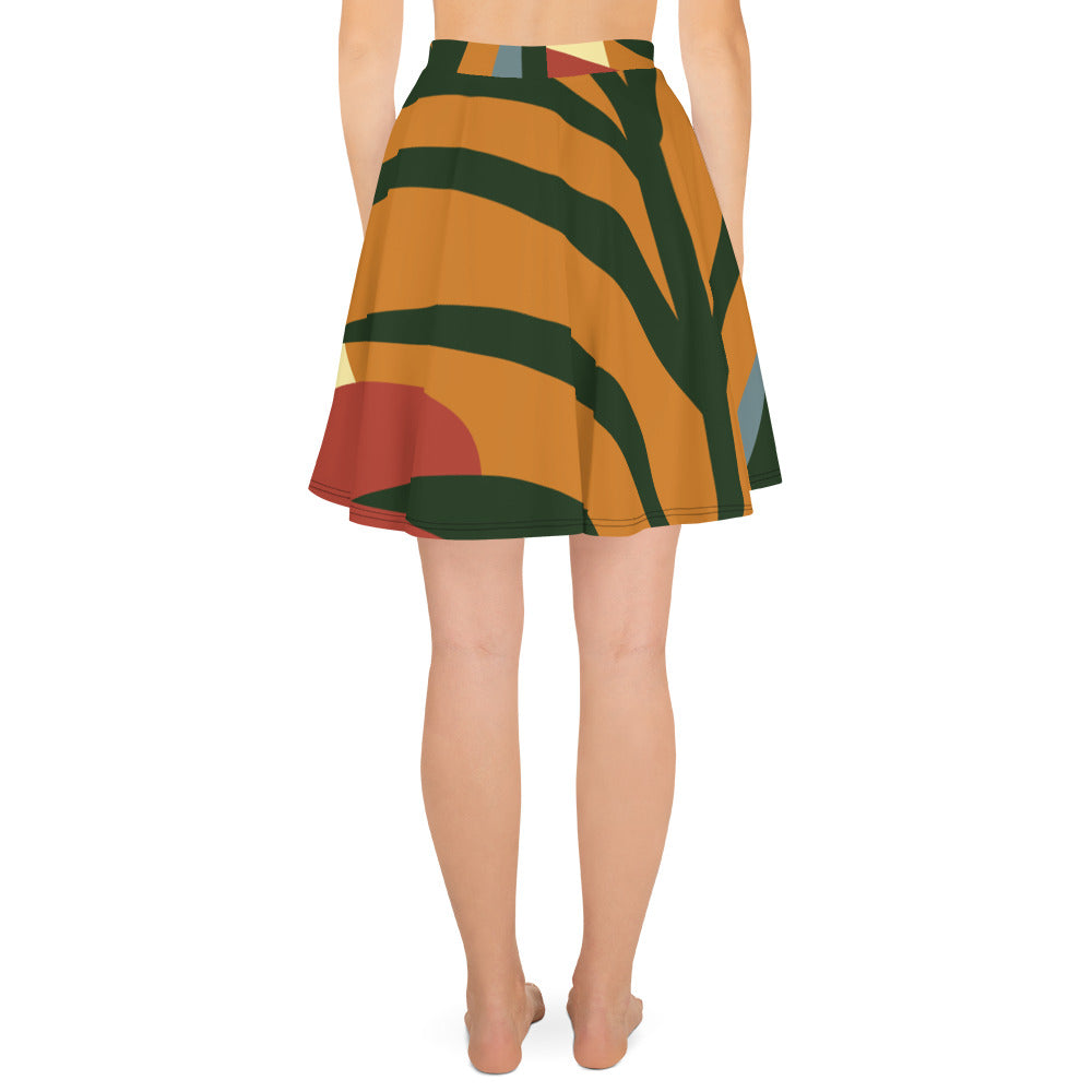 Ladies Flowy Skirt *Botanic* Design, Multi-Color