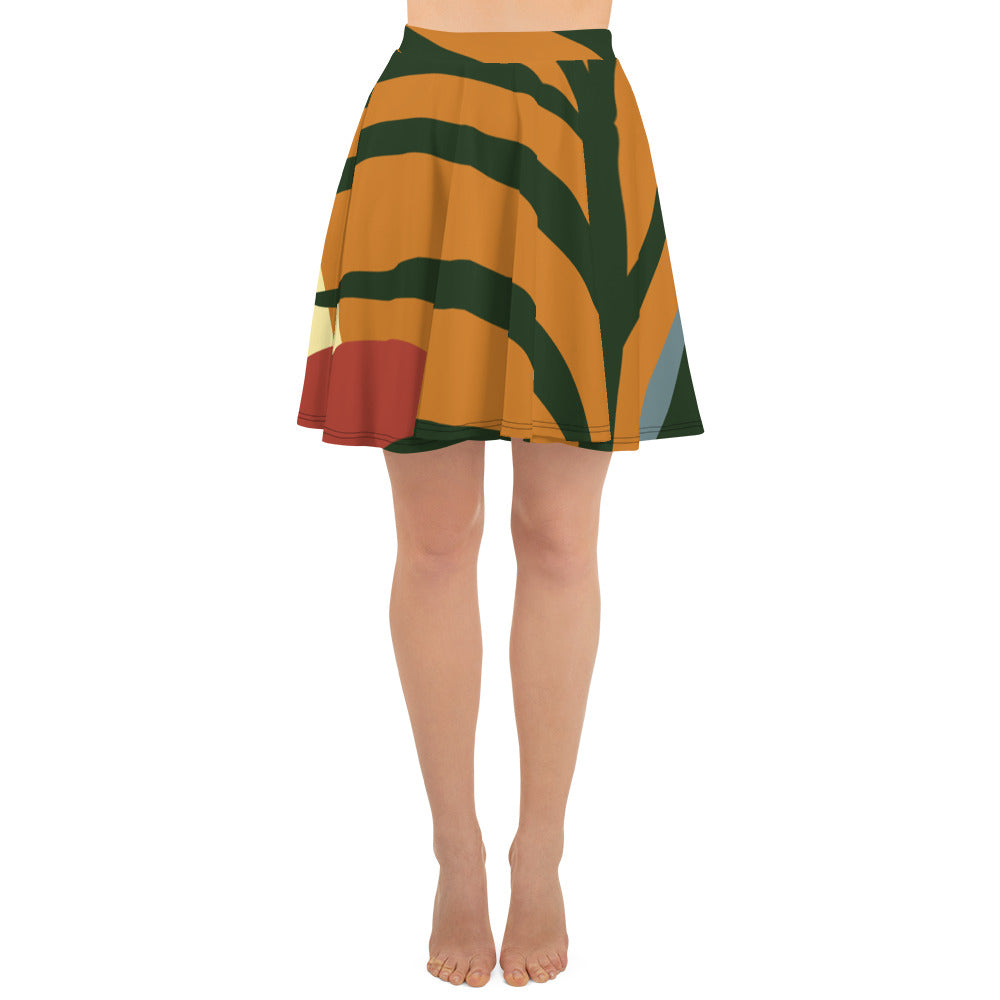 Ladies Flowy Skirt *Botanic* Design, Multi-Color