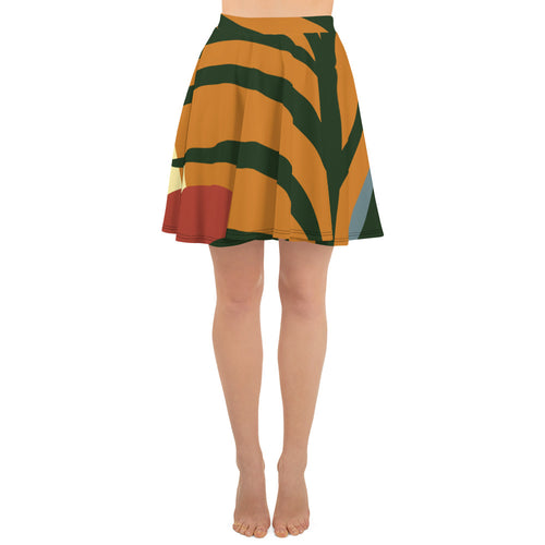 Ladies Flowy Skirt *Botanic* Design, Multi-Color