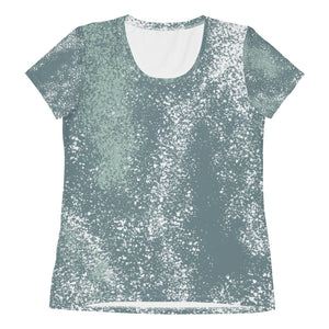 Green Splash All-Over Print Ladies Athletic T-shirt Sizes XS-3XL