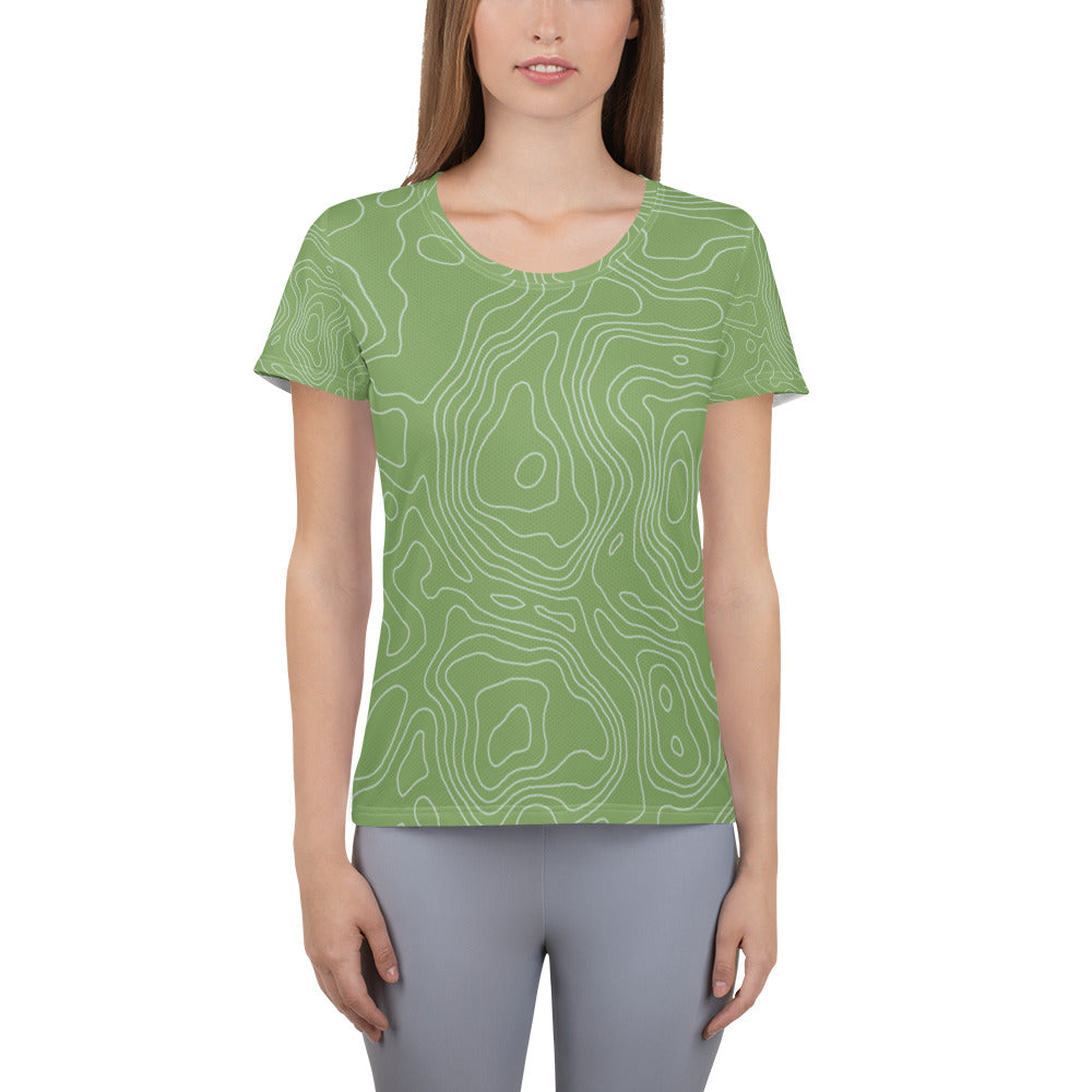 *Green Swirl* Design Athletic T-shirt Ladies Sizes XS-3XL