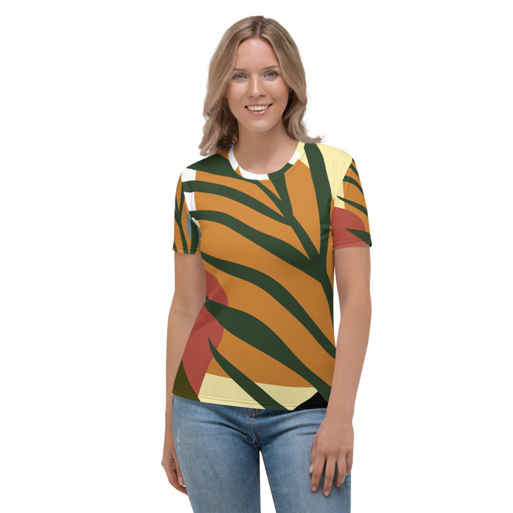 *Botanic* Multi-Color Design Ladies Short-Sleeve Shirt M | Flow with Debbie Fox