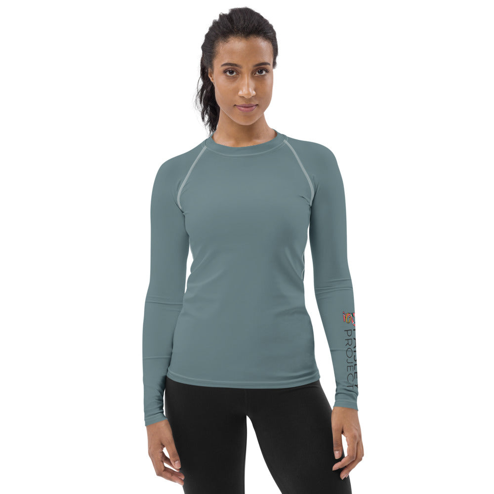 *Paisley Project Branded Collection* Teal Rash Guard Ladies Sizes XS-3XL