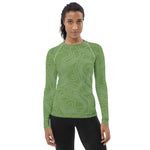*Green Swirl* Design Rash Guard Ladie's Sizes XS-3XL
