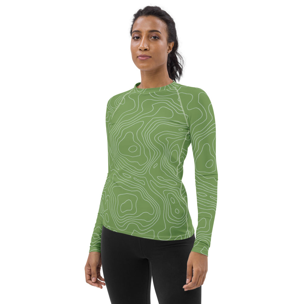 *Green Swirl* Design Rash Guard Ladie's Sizes XS-3XL