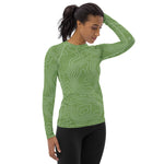 *Green Swirl* Design Rash Guard Ladie's Sizes XS-3XL