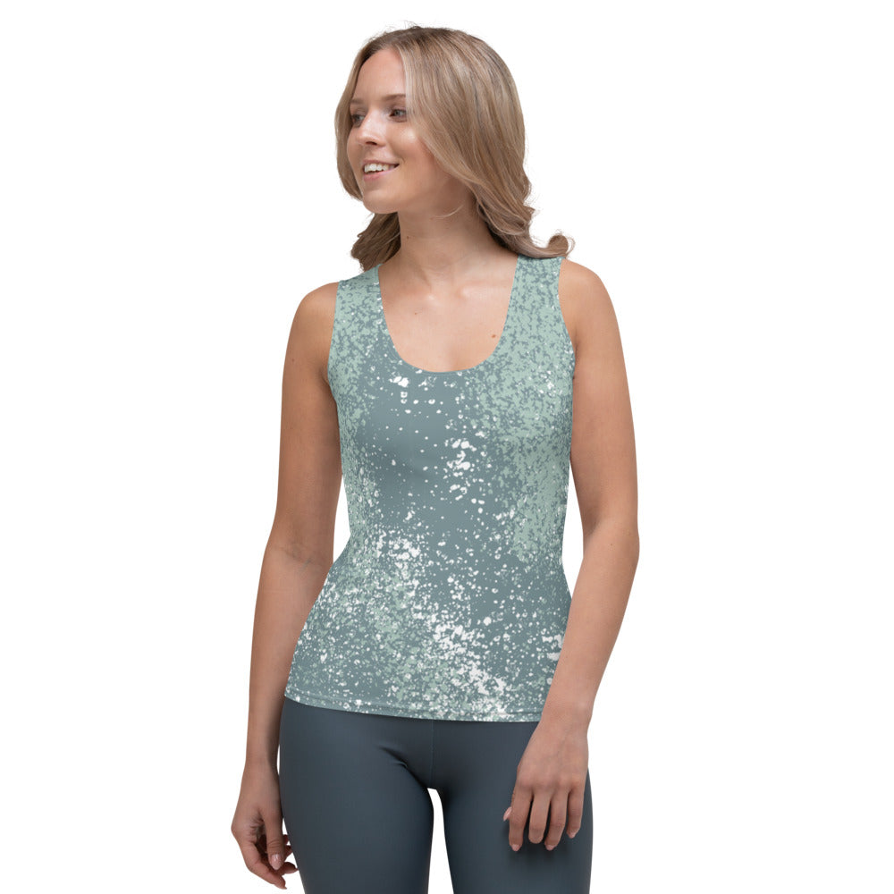*Green Splash* Design Ladies Custom Tank Top Sizes XS-XL