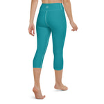 *Solid Teal* Yoga Capri-Length Leggings Ladies Sizes XS-XL