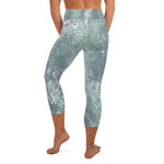 *Green Splash* Design, Ladies Yoga Capri Leggings Sizes XS-XL