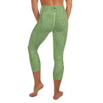 *Green Swirl* Design Capri-Length Yoga Leggings Ladies Sizes XS-XL